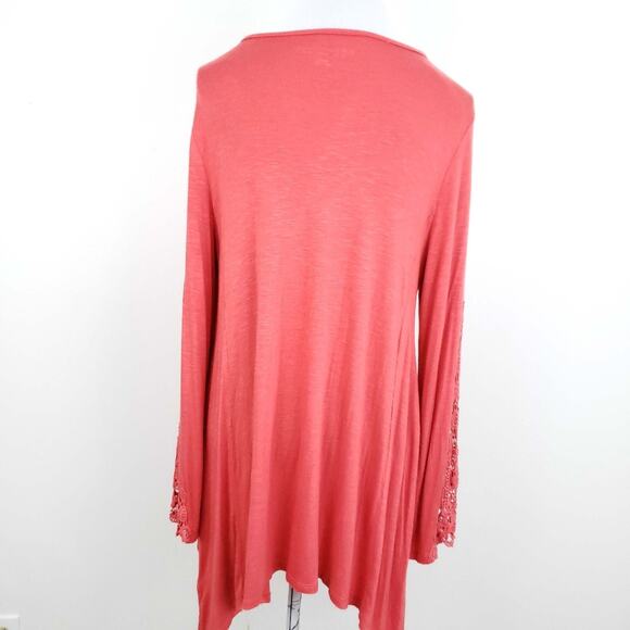 Soft Surroundings Tunic Top Shirt Orange Boho MEDIUM Blouse Coastal Boho - Picture 2 of 7